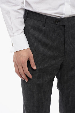 Virgin Wool Side Vents Notch Lapel Suit