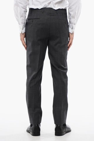 Virgin Wool Side Vents Notch Lapel Suit