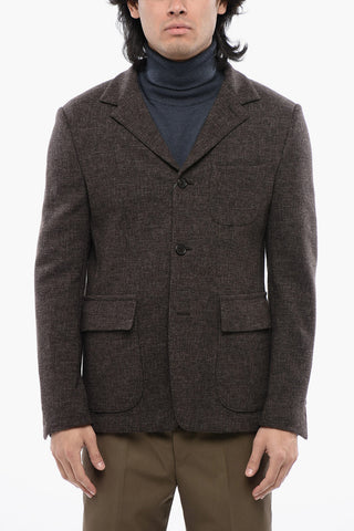 Single-breasted Jersey Blazer with Notch Lapel