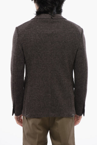 Single-breasted Jersey Blazer with Notch Lapel