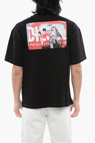 RED TAG T-Shirt Girocollo T-BOXT-N11 in Tinta Unita con Stampa sul Retro