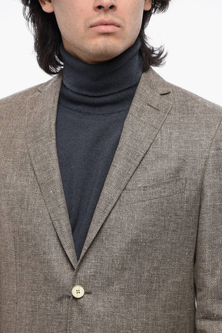 Blazer aus Leinenmischung mit Pattentaschen