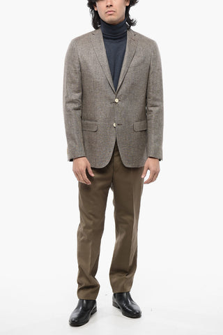 Blazer aus Leinenmischung mit Pattentaschen