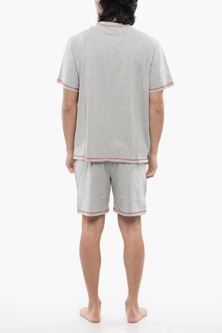 RED TAG Stretch Cotton UMSET-WILORT Short Pyjamas Set with Visible Stitching