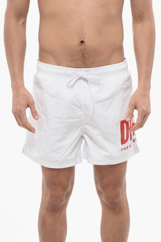 Solid Color BMBX-NICO Swim Shorts with Contrasting Logo