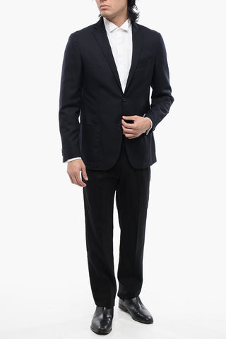 Halbgefütterter Blazer aus Schurwolle