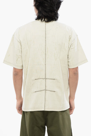 RED TAG Crew-Neck T-Shirt T-COS Chalk Effect with Exposed Seams