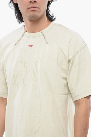 RED TAG Rundhals-T-Shirt T-COS Kreide-Effekt mit sichtbaren Nähten