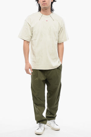 RED TAG T-Shirt Girocollo T-COS Effetto Gesso con Cuciture a Vista