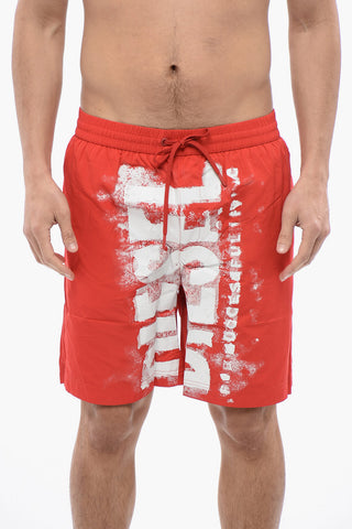 RED TAG Costume da Bagno Boxer BMBX-POWEL-47.5 in Tessuto Leggero con Logo Blotchy