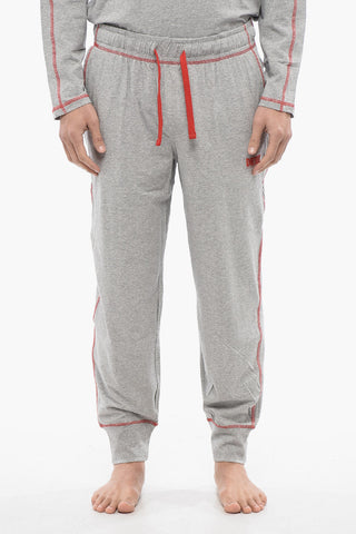RED TAG Stretch Cotton Long Pajama Set UMSET-WILLONG with Topstitching