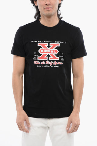 Front Printed T-DIEGOR-K48 Crew-neck T-Shirt
