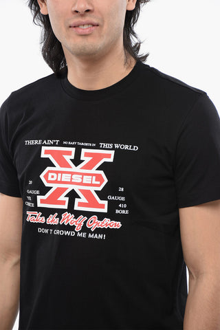 Front Printed T-DIEGOR-K48 Crew-neck T-Shirt