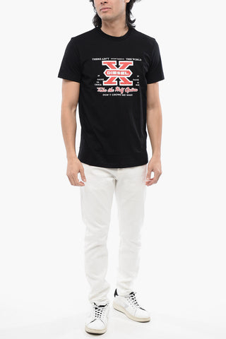 Front Printed T-DIEGOR-K48 Crew-neck T-Shirt