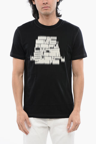RED TAG Organic Cotton Crewneck T-Shirt T-DIEGOR-N1 With Faded Print