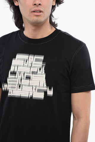 RED TAG Organic Cotton Crewneck T-Shirt T-DIEGOR-N1 With Faded Print