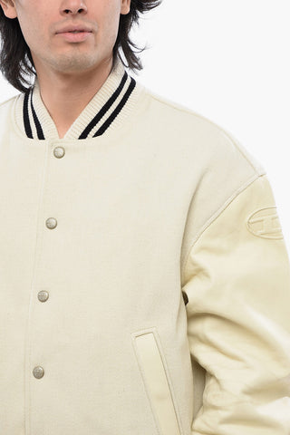 RED TAG Regular Fit L-FRANZ Bomber Jacket with Leather Sleeves