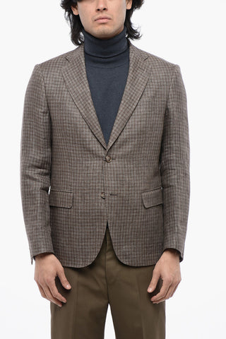 Blazer In Lino Monopetto A Quadri Gun Club