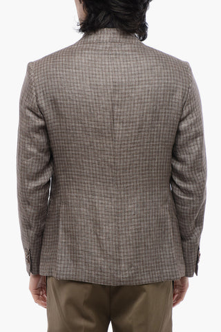 Gun Club Check Single Breasted Linen Blazer