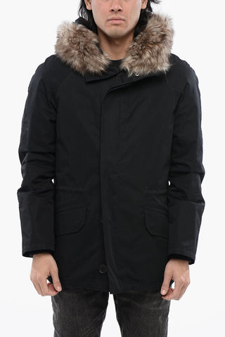Waterproof Padded Jacket with Detachable Real Fur Trim