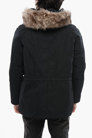 Waterproof Padded Jacket with Detachable Real Fur Trim