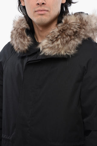 Waterproof Padded Jacket with Detachable Real Fur Trim