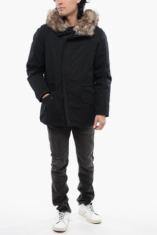 Waterproof Padded Jacket with Detachable Real Fur Trim