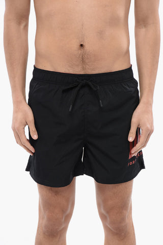 Solid Color BMBX-NICO Swim Shorts with Contrasting Logo