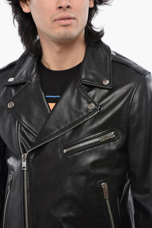 Leather Biker Jacket L-GARRETT-R