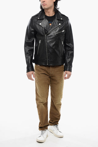Leather Biker Jacket L-GARRETT-R