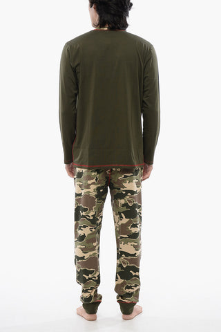 Stretch Cotton UMSET-WILLIAM Long Pyjamas with Camouflage Pants