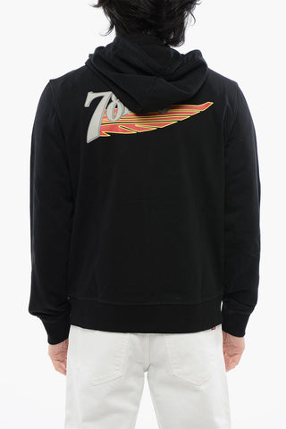 RED TAG Felpa S-GINN-HOOD-ZIP-K12 in Misto Cotone con Stampa a Contrasto