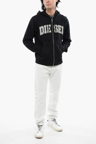 RED TAG Felpa S-GINN-HOOD-ZIP-K12 in Misto Cotone con Stampa a Contrasto