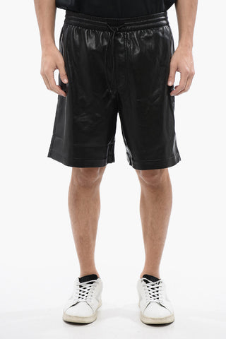 Vegan Leather Shorts DOXXI with Elastic Waist