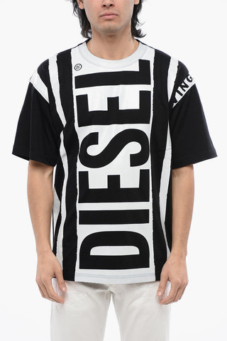 RED TAG Two-Tone T-NABEL-M5 Crew-neck T-Shirt with Contrasting Maxi Logo