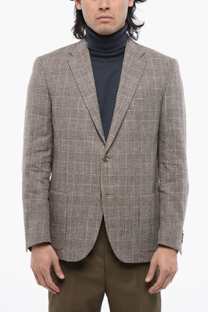 Blazer aus Leinenmischung mit Karomuster
