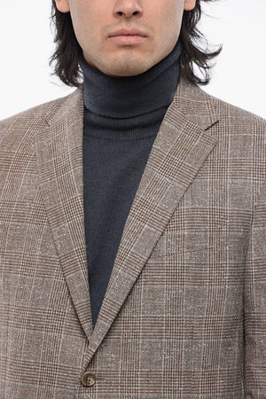 Blazer aus Leinenmischung mit Karomuster