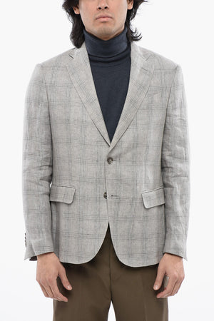 Wool-Blend Checked Blazer