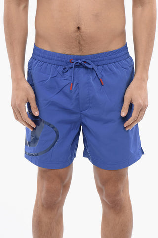 Unifarbene Boxer-Badehose BMBX-RIO-41 mit glänzendem Oval-D-Logo