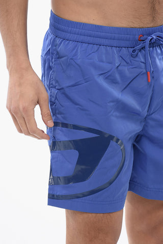 Unifarbene Boxer-Badehose BMBX-RIO-41 mit glänzendem Oval-D-Logo