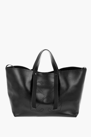 Solid Color Leather DAY OFF Maxi Tote Bag