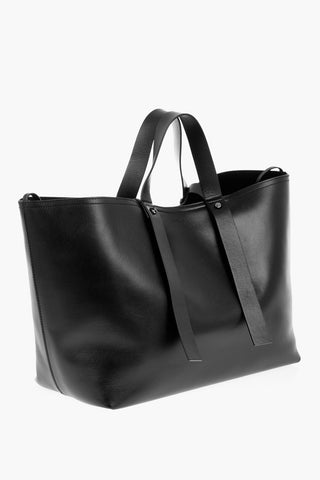Solid Color Leather DAY OFF Maxi Tote Bag