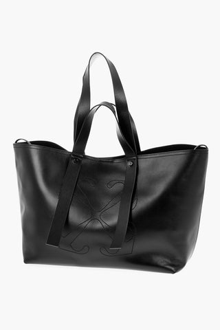 Solid Color Leather DAY OFF Maxi Tote Bag
