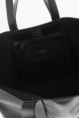 Solid Color Leather DAY OFF Maxi Tote Bag
