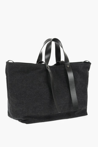 Denim DAY OFF Tote Bag with Leather Details