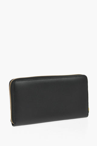Leather Wallet with Golden-Effect Closure