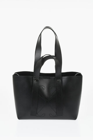 Leather Day Off Tote Bag with Arrow Embroidery