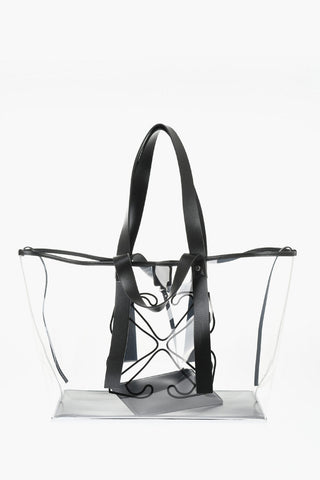 See-Through Pvc Tote Bag with Leather Details