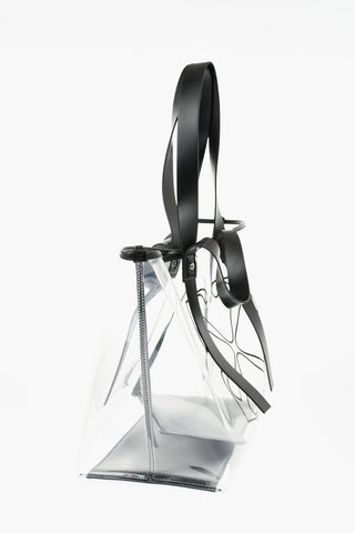 See-Through Pvc Tote Bag with Leather Details