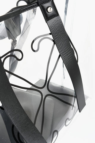 See-Through Pvc Tote Bag with Leather Details